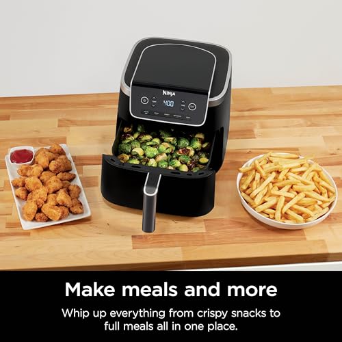 Ninja Air Fryer Pro 5-in-1, 5 QT Capacity, Air Fry, Bake, Roast, Reheat, and Dehydrate, Air Crisp Technology, Nonstick Basket & Crisper Plate, Grey, AF142C by Ninja - Image 4