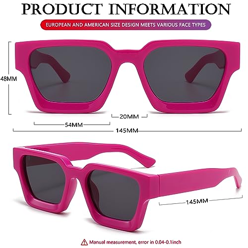 Image of AIEYEZO Square Sunglasses for Women Men Square Thick Frame Sun Glasses Simple Designer Style Shades
