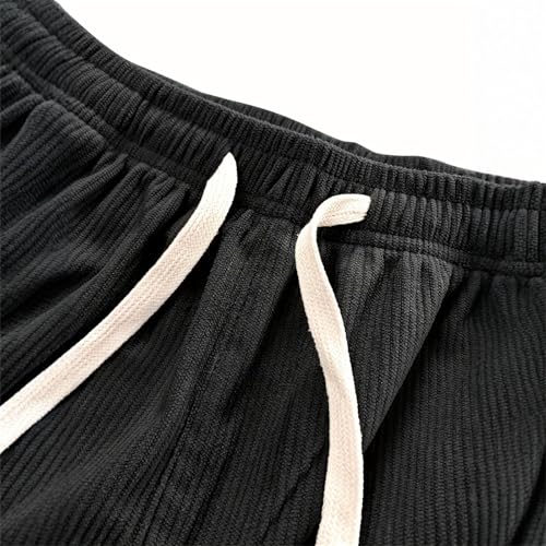 Mokaloha Mens Comfy Corduroy Straight Pants, Drawstring Wide Leg Baggy Sweat Pant, Match T-Shirts Coats for Everyday Wear4