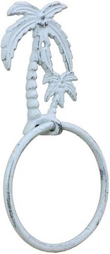 Miniatura 119 de Toallero de hierro fundido de plata antigua de 8.5 pulgadas - Decoración de conchas marinas - Decoración del hogar del mar Plata,Hierro fundido,Azul