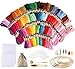 100 Farben Stickerei Set,Kreuzstich Starter Kit Stickerei Basteln Crafts FlossSticken Set für Freundschaftsbänder Stickerei Nähgarne Häkeln +5 pcs Bambus Stickrahmen, 2pcs Tuch, Nadeln Set
