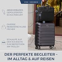 VON HEESEN Umhängetasche & Laptoptasche aus echtem Nappa-Leder bis 16 Zoll - Aktentasche Herren & Damen - Luxuriöse Echtleder Arbeitstasche für Büro & Alltag in Schwarz – Ansicht 4