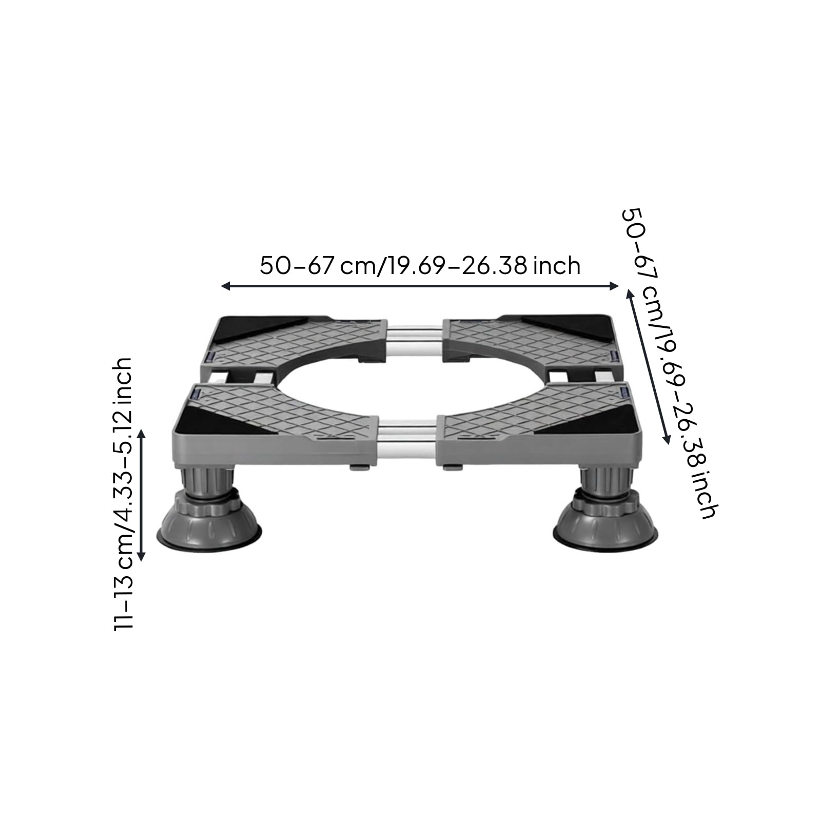 Soporte Elevable Antivibración Ajustable Ajustable en Nivelación Base Antideslizante Regulable , Pies De Elefante Elevados Normales Altura Total 11-14cm Tubo Doble