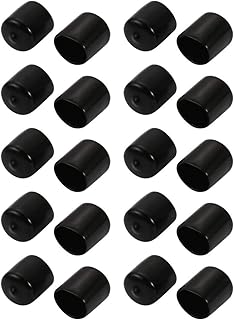 Tool parts 20Pcs 24mm Inner Dia PVC Flexible for Vinyl End Cap Screw Protector Cover Black