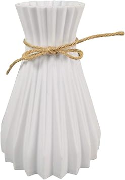 Ceramic Vases for Minimalist Modern Home Decor, Decorative Flowers Vase for Wedding Dinner Table Office Bedroom - White White