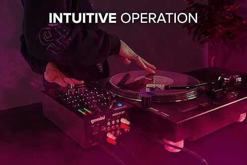 Miniatura 3 de Gemini - Mezclador de DJ de 2 canales con Bluetooth, ecualizador de micrófono, control de curva Crossfader, construcción de metal resistente,