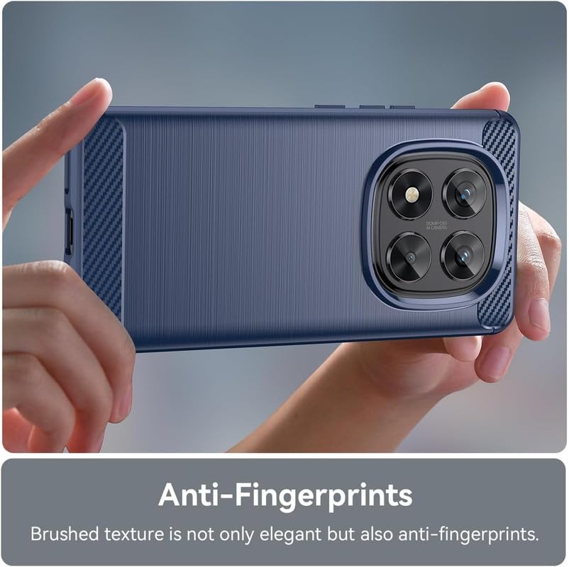 Image of NPRC Hybrid Ultra Slim Protective Case TPU Non-Slip Carbon Fiber Texture Shockproof Case Cover for Poco x7 - Blue
