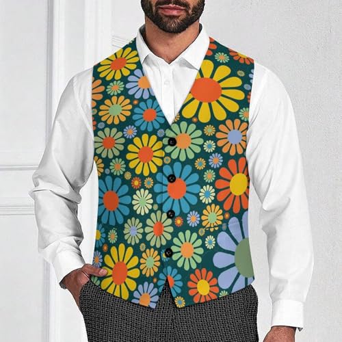 Men's Purple Sunset Suit Vest Slim Fit Business Dress Vest Waistcoat for Wedding Party Casual Dress2