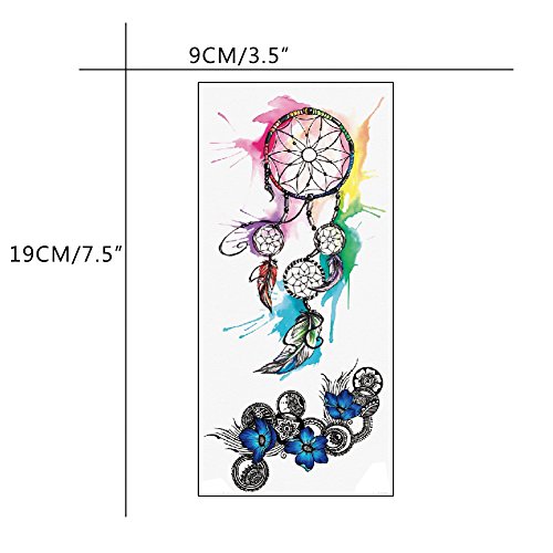 Tafly Waterproof Temporary Tattoos Stickers Dream Catcher Tattoo Water Transfer Tattoos Fake Tattoos For Women 5 Sheets #TOP1