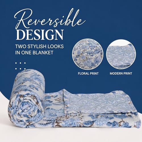 Image of DECORUM Cloud Cotton Double Bed Comforter 90x90 Inch 250 GSM | Ultrasonic Quilted AC Blanket | Lightweight All Season Microfiber Quilt | Ultra Soft & Warm Bedding