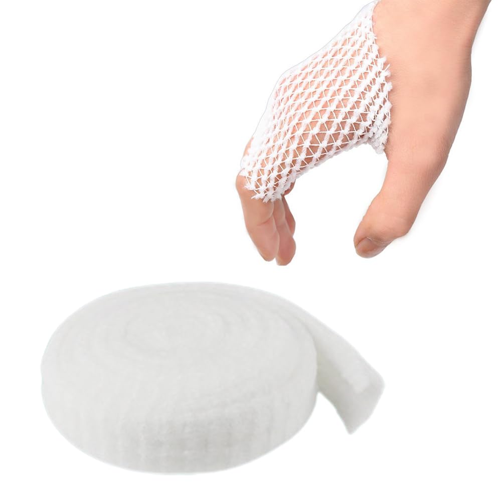 Red Elástica Vendaje, Vendaje Elástico Vendaje Tubular, Venda de Malla Tubular Venda de Malla Tubular Elástica, Heridas Vendaje Banda Fija Elástica Ayuda de Emergencia, con 1 Tijeras Médicas