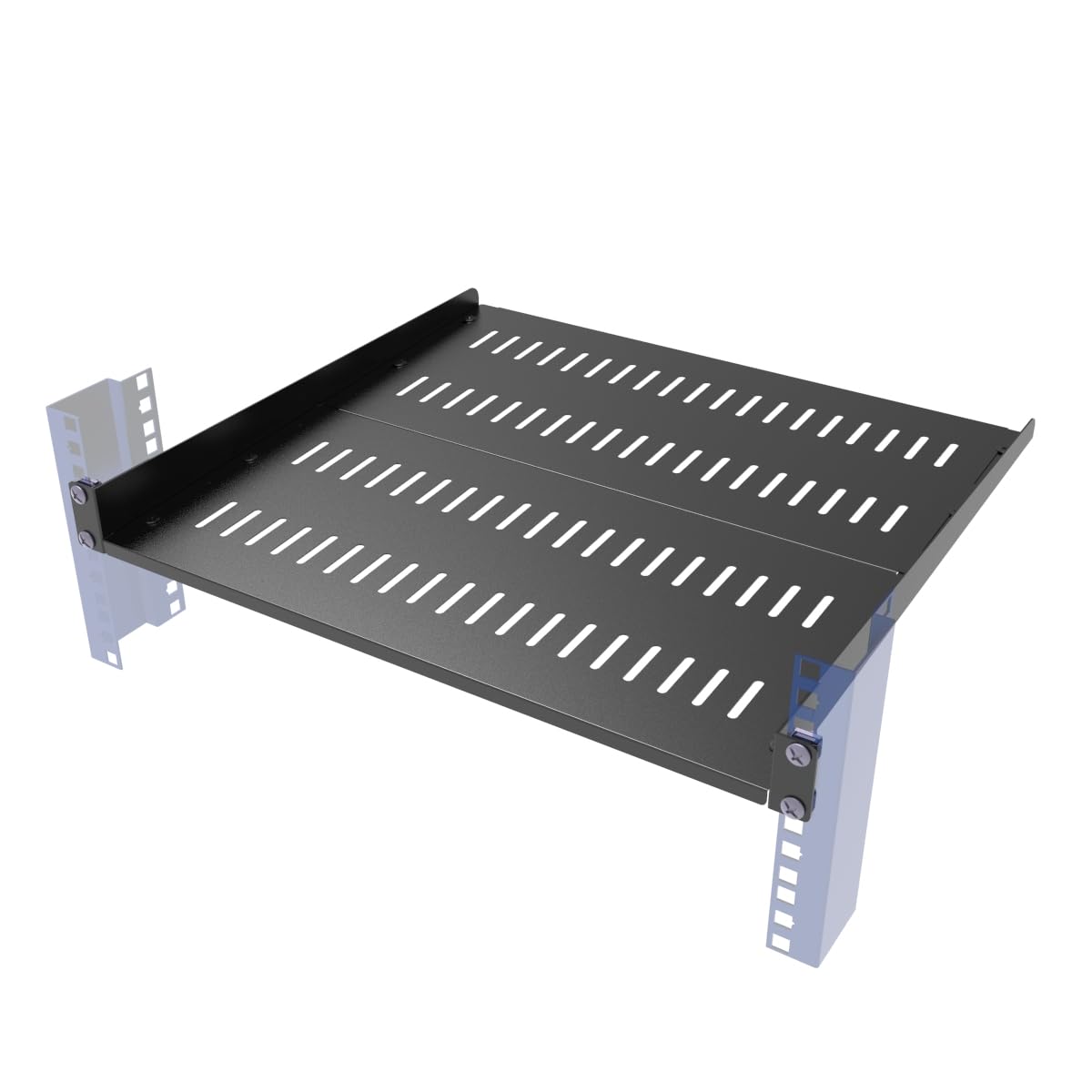 Étagère de serveur ventilée 1U, support en porte-à-faux pour équipement de réseau de 48,3 cm, noir (2, 1U16 po)