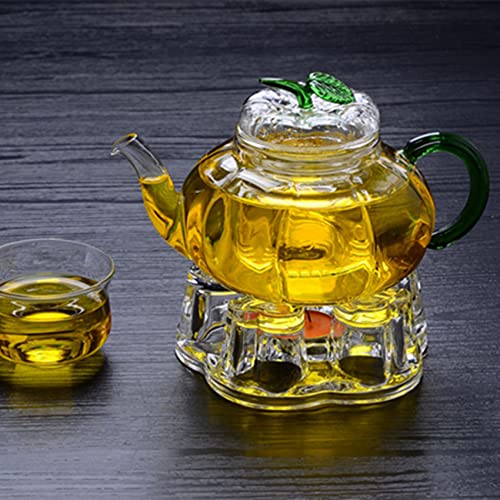 Tetera de vidrio transparente para sobremesas acogedoras con velas 7