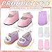 Junkin 12 Pcs Doll Shoes Socks for 18 Inch Doll Shoes Accessories Doll Sneakers Imitation Leather Shoes for Doll Clothing
