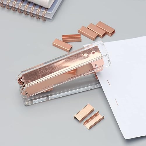 Miniatura 4 de Engrapadora manual de acrílico transparente n. 10 para grapas #10, grapadoras de metal duraderas de capacidad para 15 hojas, suministros de