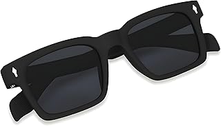 Roshfort Non Polarized sunglasses for men and Women Uv 400 Protection Square Shape Cooling Goggles Black Shade Sunglass