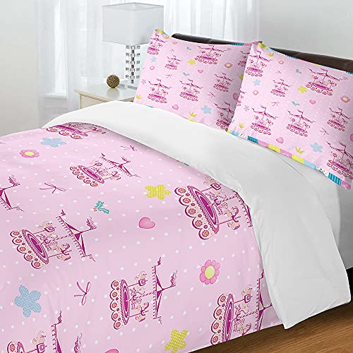 Parure de lit 4 pièces Chickw1 200x200 en microfibre rose avec drap