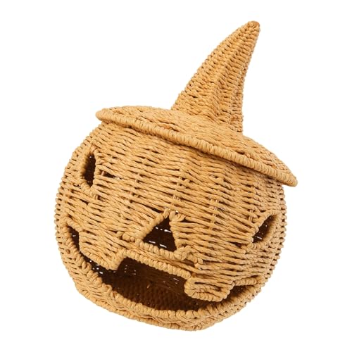 丈夫な織物カボチャキャンディホルダー鉄強化デザインハロウィンパーティーデコレーションホームオーガナイザーバスケットハロウィンデコレーション