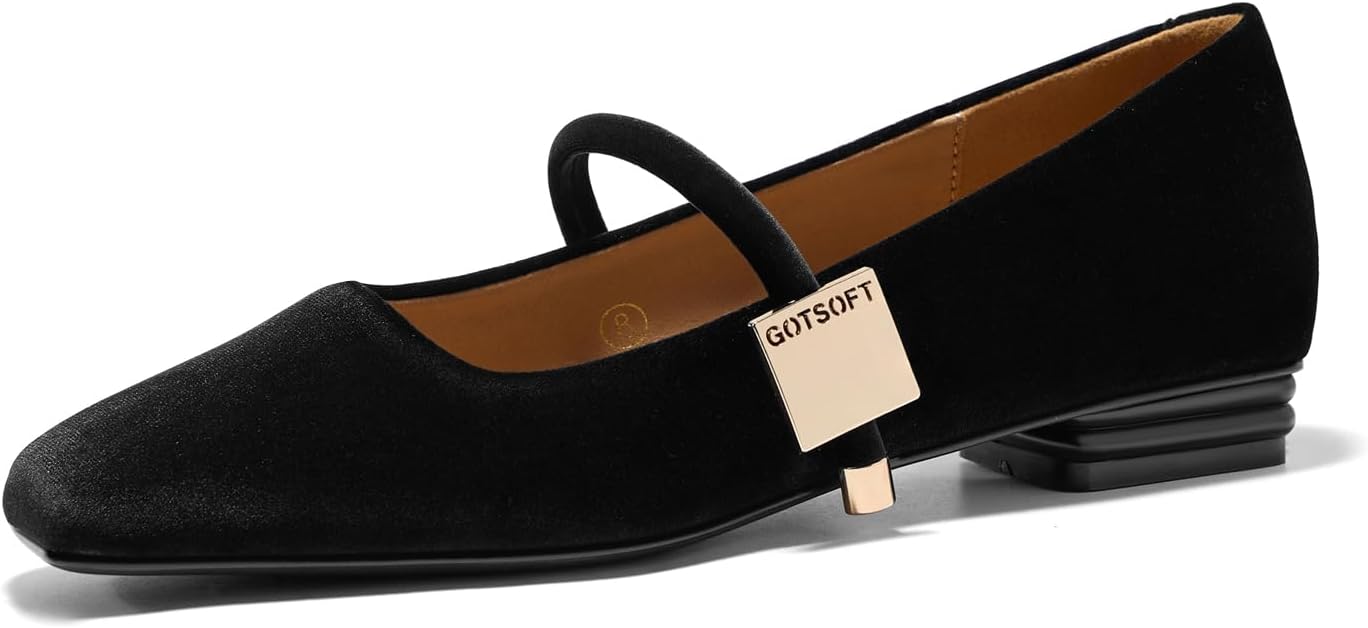 Womens Mary Jane Flats Closed Square Toe Ballet Flat Dressy Comfortable Slip on Shoes Womens Mary Jane Flats Closed Square Toe Ballet Flat Dressy Comfortable Slip on Shoes