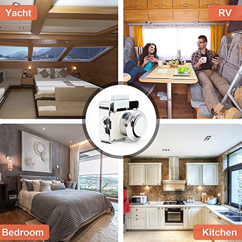 Hotiko Push Lock Button Latch Door Verriegelung Wohnmobil Möbelschloss für RV Camping Schrank Schublade Caravan Van Motorhome Yacht Ship Boat (ABS)-Silber-5 Stück