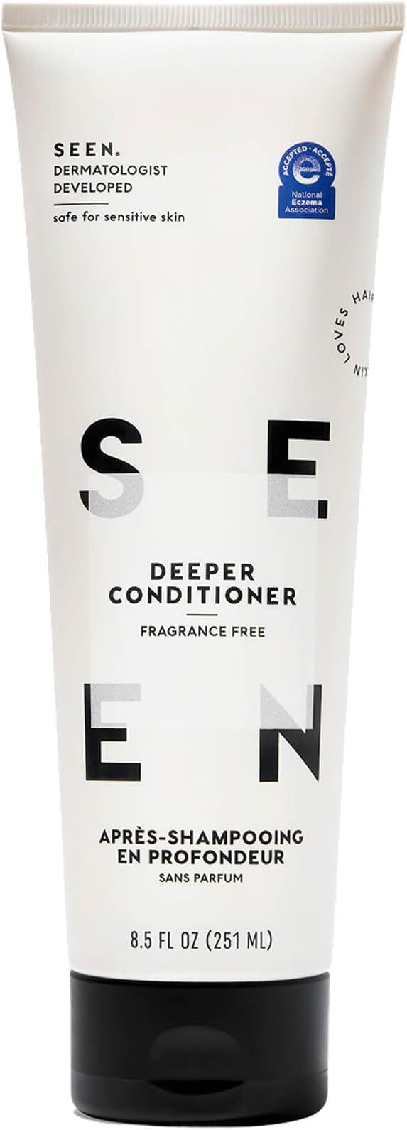 SEEN Deeper Conditioner Fragrance, Free - Non-Comedogenic & Sulfate-Free Hair Conditioner- Dermatologist-Developed - Safe for Sensitive & Acne Prone Skin