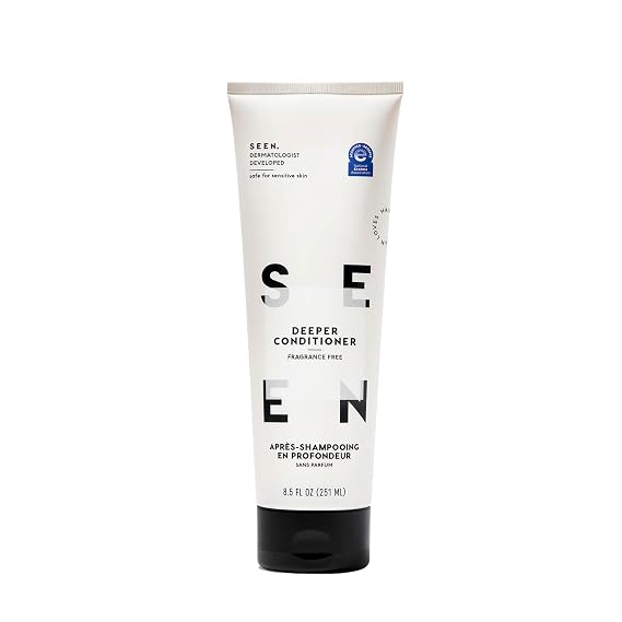 SEEN Deeper Conditioner, Fragrance Free Non-Comedogenic Hair Deeper Conditioner Dermatologist-Developed Safe for Sensitive, Eczema & Acne Prone Skin
