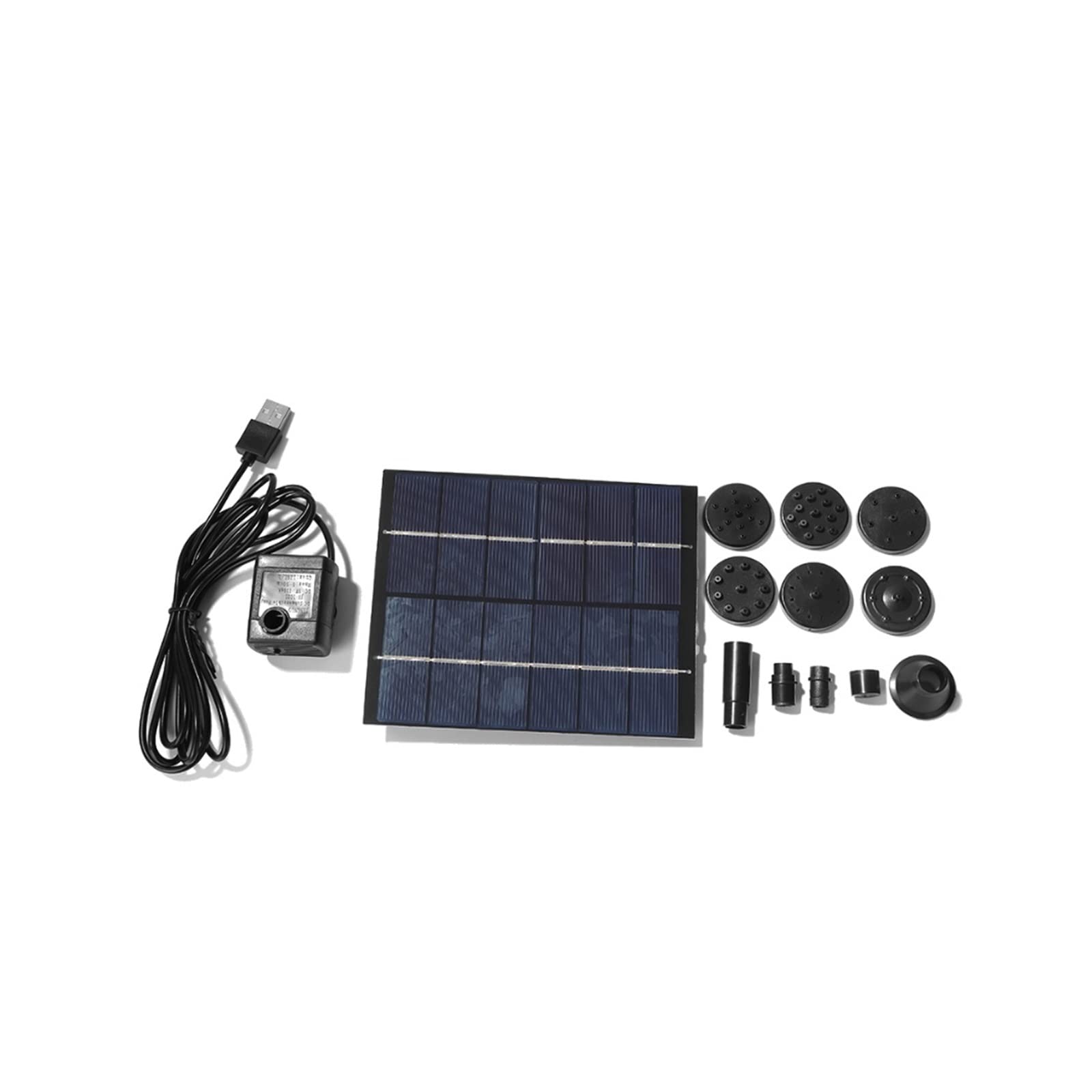 Solar Water Pump Fountain With 6 Nozzles Aquarium Wave Maker Decorative Prop For Bird Bath Pool Garden Submersible Efficient Use Of Energy(2W 6V)