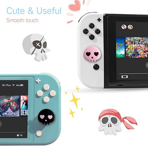 Miniatura 3 de PERFECTSIGHT Empuñaduras para el pulgar, lindas tapas de Halloween para Nintendo Switch, 4 fundas para palanca de pulgar para Switch LiteOLED,