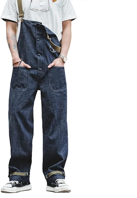 Amazon | [Cnstone] オーバーオール メンズ 米海軍 大戦後期デッキパンツ ミリタリー ツナギ ジーンズ S~3XL ユニセックス  サロペット デニム ストレートフィット ストリート系 服 作業服 | ジーンズ 通販