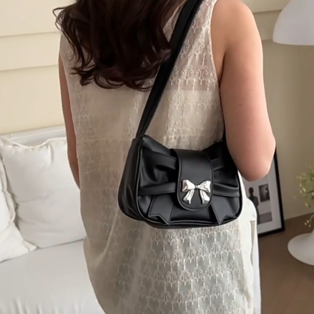 Bolso hombro mujer hobo negro Y2k piel miniatura 7