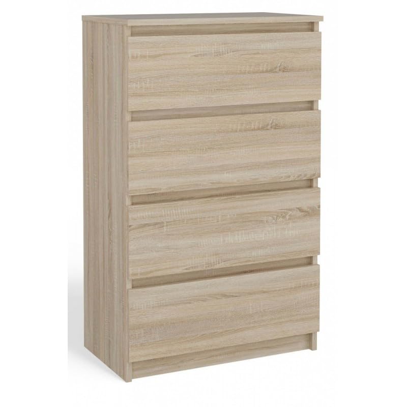 CDF Chest of Drawers for Bedroom Furniture Modern Bedroom Bedside Storage Cabinet Unit for Hallway Living Room Sonoma Oak 40D x 70W x 97H cm (4 drawers) — image 1