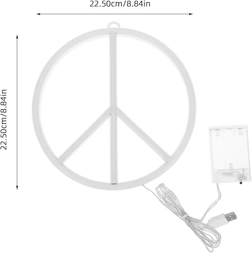 Miniatura 8 de símbolo de paz neón barra hotel luz decoración LED luces de neón arco iris neón signo paz luces de neón paz decoración boda signo de paz luces