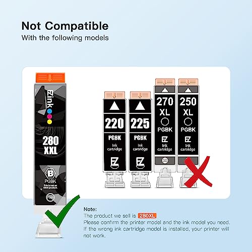 E-Z Ink (Tm Compatible Tr8620A Ink Cartridge Replacement For Canon Pgi-280Xxl Cli-281Xxl 280 Xxl 281 Xxl Compatible With Tr8620A Tr8620 Ts702A Ts9520 Ts9521C Tr8520 Ts6220 Ts6320 Ts8220 (5 Pack) #TOP6