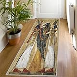 Design Tribal Égypte Antique: Ce tapis met en valeur des motifs égyptien vintage et égypte antique, créant une composition visuelle harmonieuse et attrayante. En plus d’embellir votre intérieur grâce à son style distinctif, il apporte une touche décorative qui renforce l’ambiance générale de vos pièces