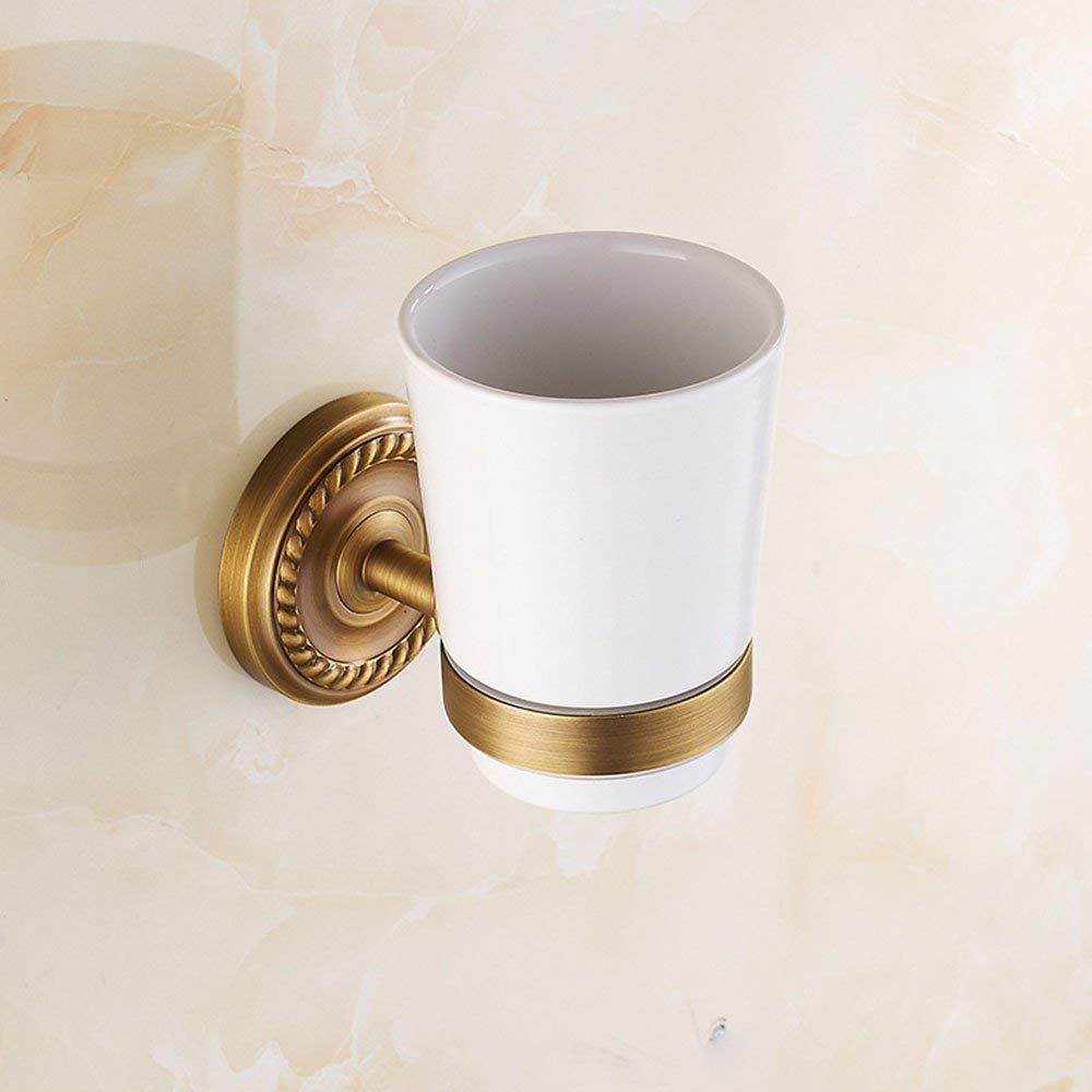 Soporte de Cobre Amarillo de pared que elimina el desorden del vaso de dientes