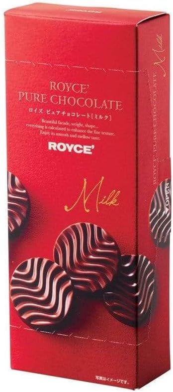 ROYCE' Pure Chocolate "Milk" - Sweet Milk Chocolates | Ideal for Baking and Desserts| No Artificial Preservatives | Japanese Chocolate from Hokkaido (20 Pieces of Chocolate)