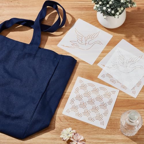 Kit de broderie Sashiko pour sac fourre-tout débutant en tissu 34x31x12 cm