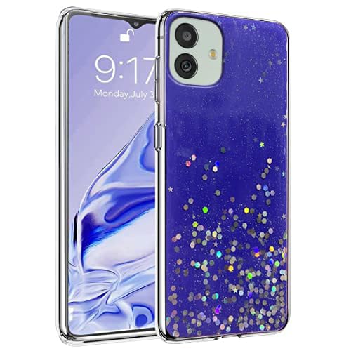 Vonzee® Glitter Case Compatible with Samsung Galaxy M13 5G, Non Moving Glitter Stars Cover Soft TPU + Hard PC Bumper Bling Cover for Women Girls Protective Shockproof Phone Case (Purple) (B0BQZ2Z54Y) Amazon Price History, Amazon Price Tracker