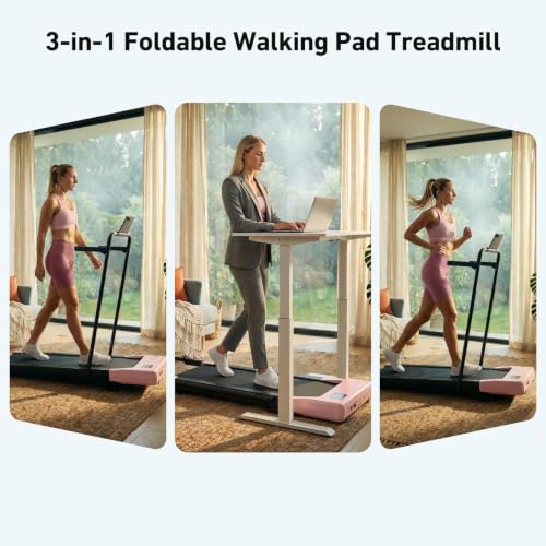 Image of DeerRun Walking Pad with 6% Incline, 3 in 1 Under Desk Treadmill for Home Office & Small Spaces, 2.5HP Quiet Walking Pad Treadmill with 300lb Capacity, 0.6-3.8MPH, App & Remote Control
