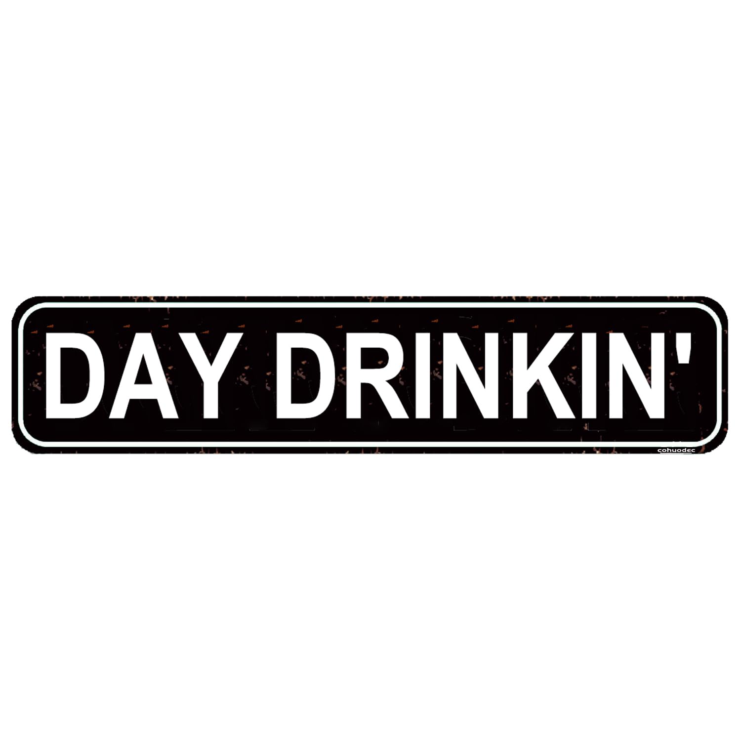 Funny Day Drinkin' Metal Tin Sign - 4x16 Inch Rustic Bar & Boat Decor - Perfect for Pontoon,Lake House,Cabin or Man Cave - Humorous Wall Art for Beer & Cocktail Lovers