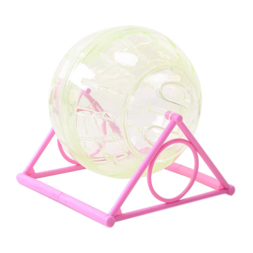 Paul03Daisy Small Pet Hamster Rabbit Run-about Ball Toy with Stand Exercise Toys,14CM Small Animal Run Exercise Ball Random Color Delivery