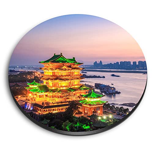 1x Round MDF Magnet 6cm - Pavilion of Prince Teng Jiangxi Province China - Fridge Locker Office Whiteboard Toolbox #53133