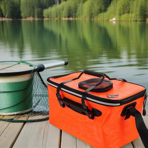 Cubeta plegable para pesca de EVA con asa resistente cubo de agua portátil para camping 6