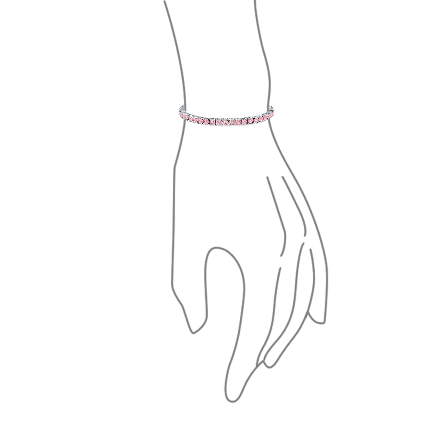Bling Jewelry 12 Ctw 4 Prong Korb Set Solitär Runde Cubic Zirconia Aaa Cz Tennis Armband Für Frauen Abschlussball Braut Versilbert Simulierten Juwel Farbe Birthstones 7.5 Inch