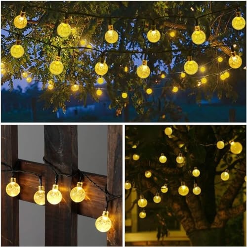 Toodour Solar String Lights Outdoor Waterproof, 56ft 100 LED Globe String Light with 8 Mode, Crystall Ball Lights Solar  - Additional View