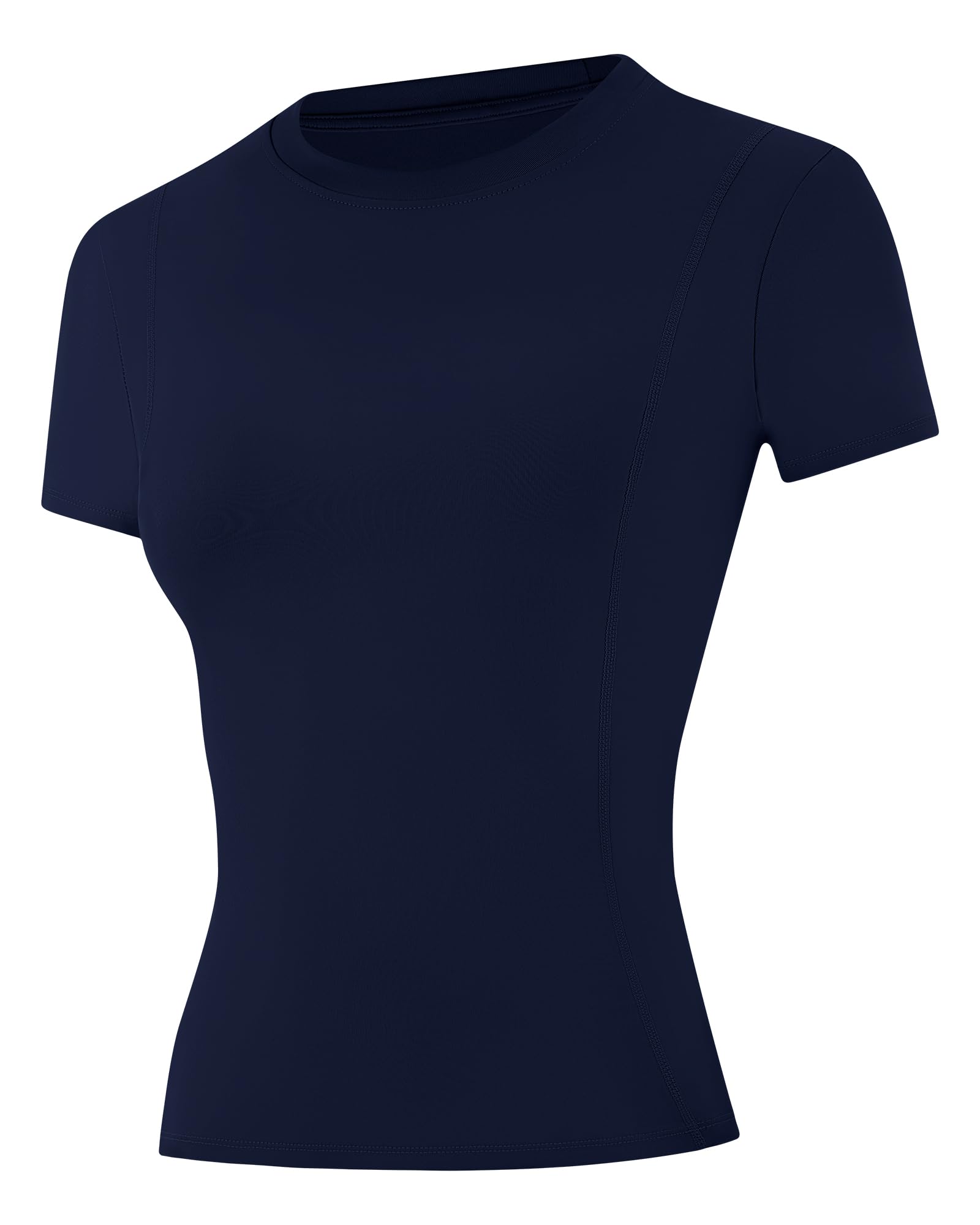 Runhit Kompressionsshirt Damen Kurzarm, Sportshirt mit Klassischem Schulter-Schnitt, Atmungsaktives Funktionsshirt Schnell trocknend, Sport T-Shirt für Fitness Gym Laufen Yoga