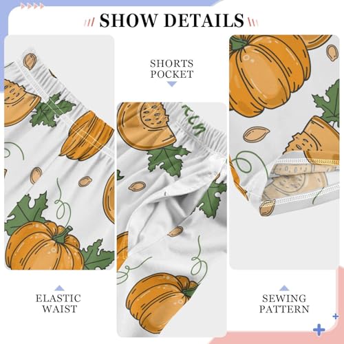 Pumpkin Slice Boys Long Pants Soft Trousers Elastic Waist Kids Lounge Bottoms with Pockets S-XL4