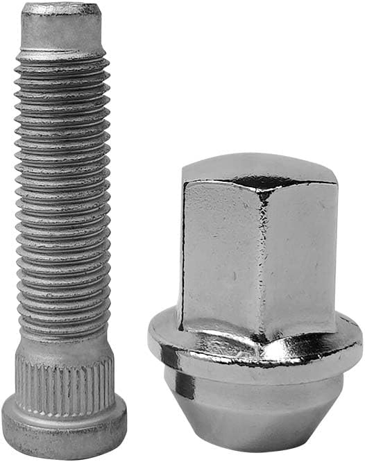 4PCS M12x1.5 Chrome Wheel Lug Stud Nut Set Compatible with Chevy Equinox Impala Monte Carlo Cadillac SRX STS ATS CTS Buick Allure Lacrosse Lucerne Saturn Vue Pontiac Torrent 611-263