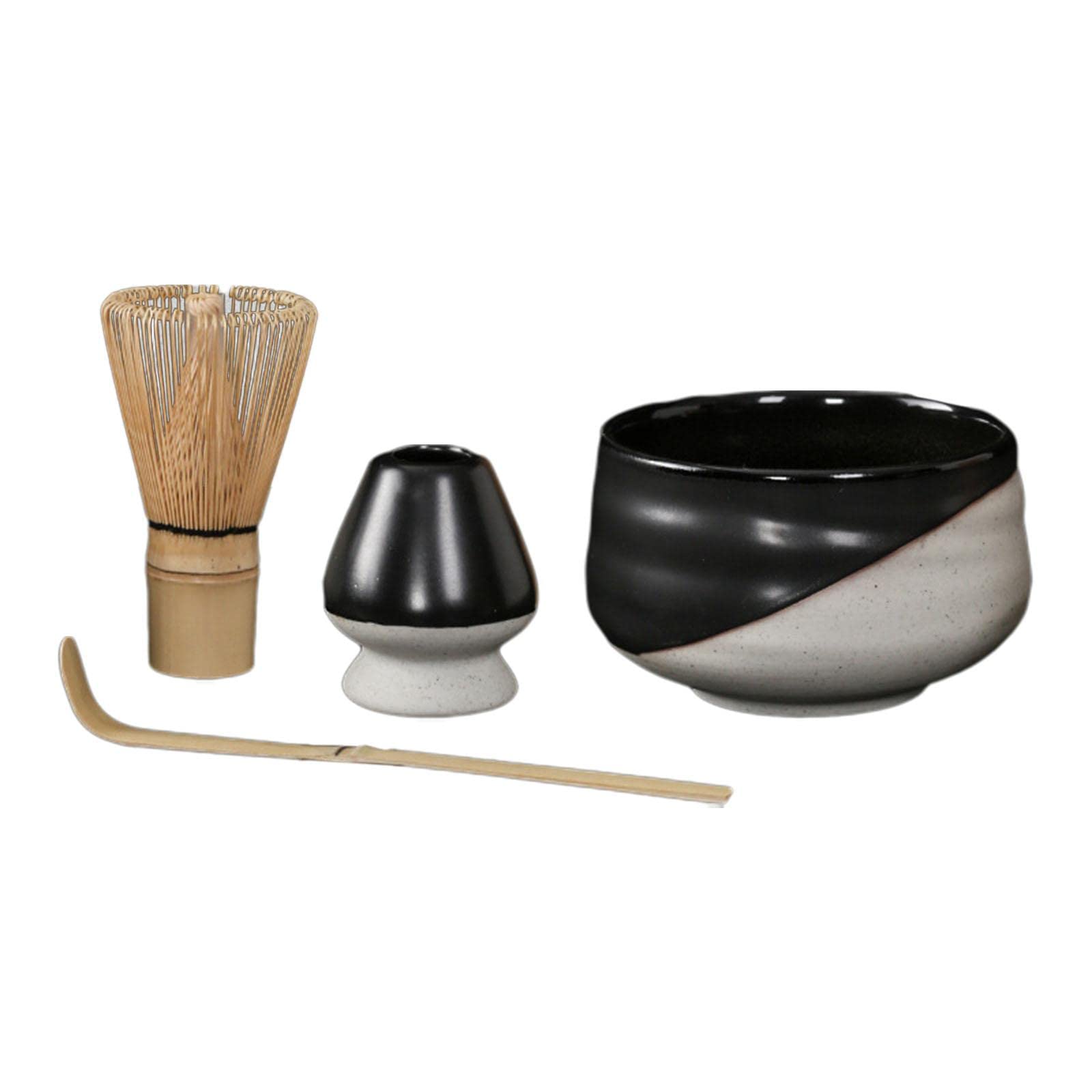 4 Pezzi Matcha Set Cerimonia del tè Frusta Matcha Frusta Supporto Cucchiaino Utensili Strumenti per Bevande Famiglia Amici Amanti del tè
