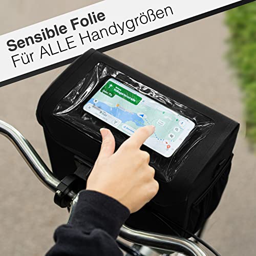 Valkental® x KLICKfix® - wasserdichte Lenkertasche | 7L Volumen | Robuste Fahrradtasche Mit Magnetverschluss | Inkl. Handyfach | Für Ebike | KLICKfix Kompatibel